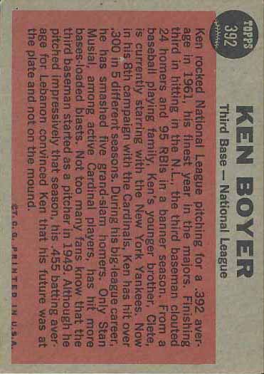1962 Ken  Boyer