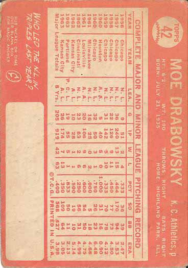 1964 Moe  Drabowsky