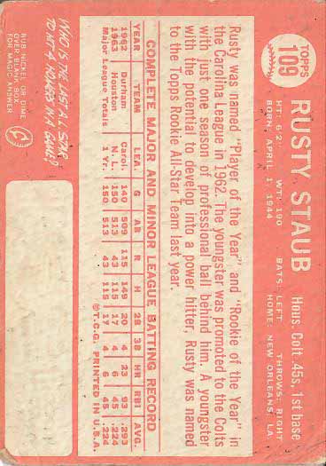 1964 Rusty  Staub