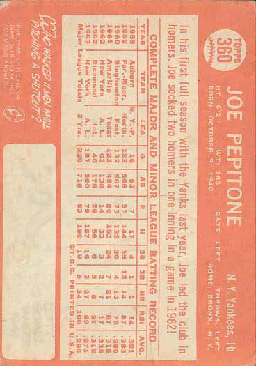 1964 Joe  Pepitone