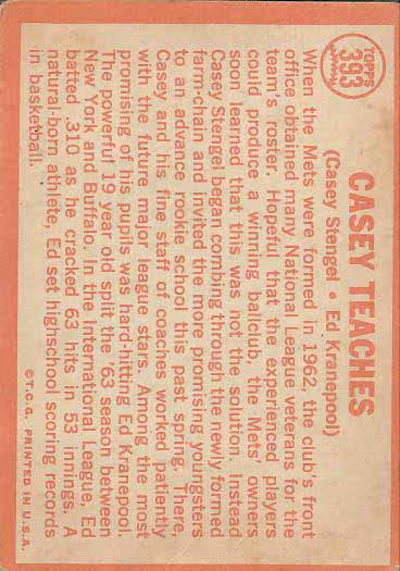 1964 Casey  Stengel / Ed Kranepool