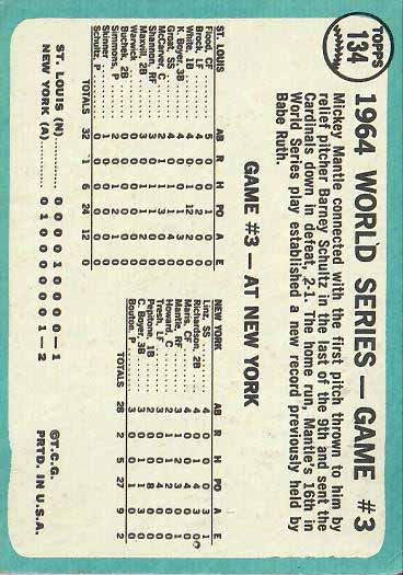 1965 Series Game 3 Mantle's Clutch HR