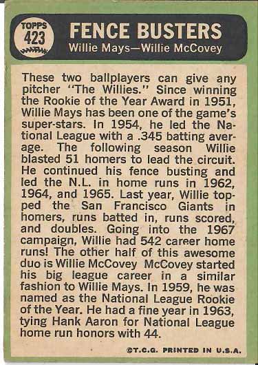 1967 Willie  Mays / Willie McCovey
