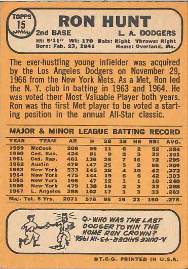 1968 Ron  Hunt