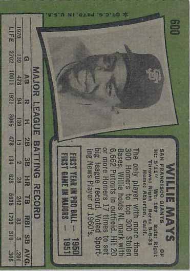 1971 Willie  Mays