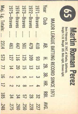 1976 Marty  Perez SP