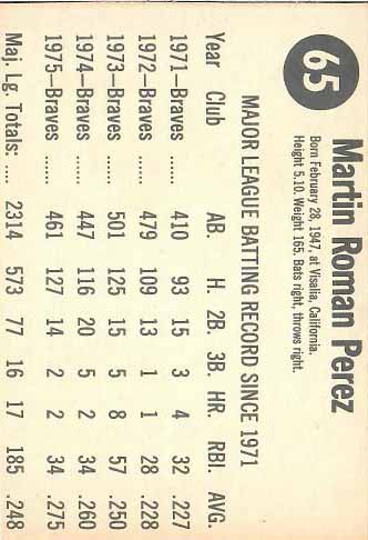 1976 Marty  Perez SP