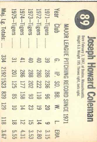 1976 Joe  Coleman