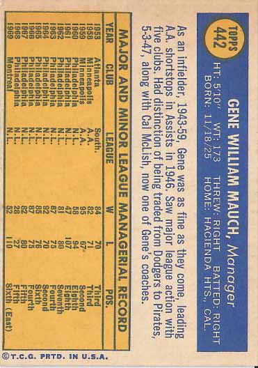 1970 Gene  Mauch