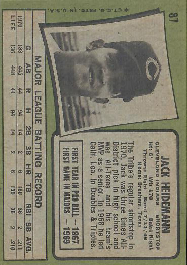 1971 Jack  Heidemann