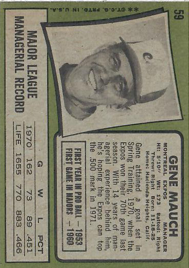 1971 Gene  Mauch