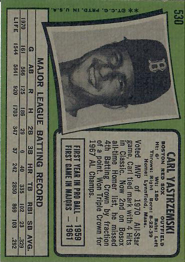 1971 Carl  Yastrzemski