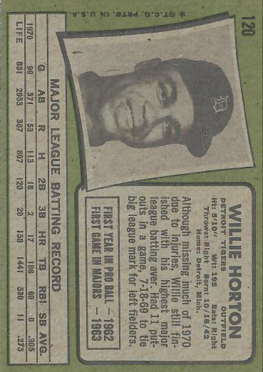 1971 Willie  Horton