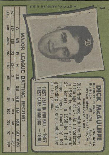 1971 Dick  McAuliffe