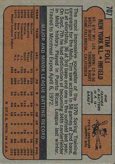 1972 Tim  Foli