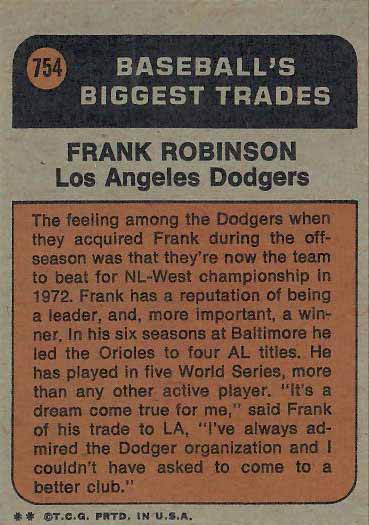 1972 Frank  Robinson TR