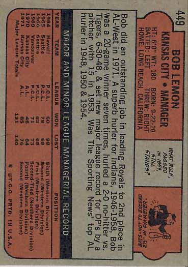 1972 Bob  Lemon