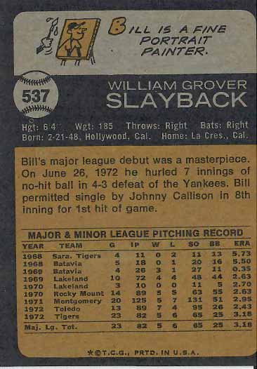 1973 Bill  Slayback