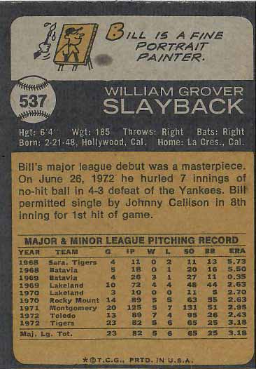 1973 Bill  Slayback