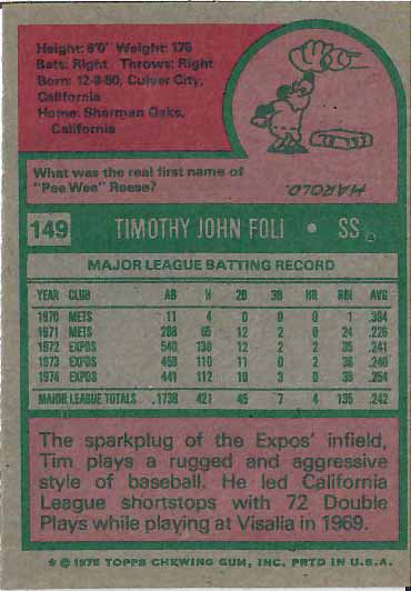 1975 Tim  Foli