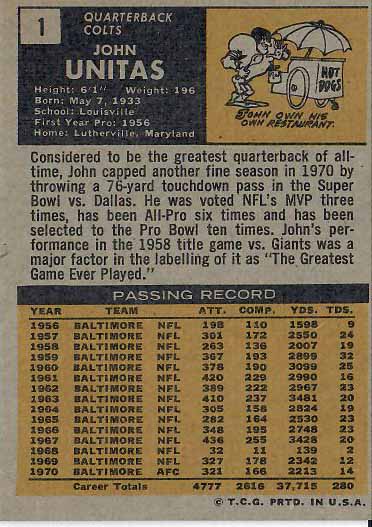1971 John Unitas