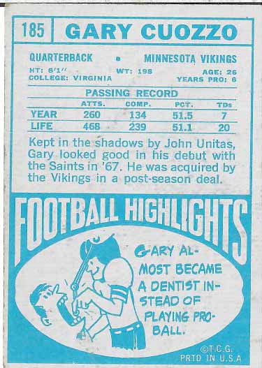 1968 Gary Cuozzo