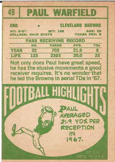 1968 Paul Warfield