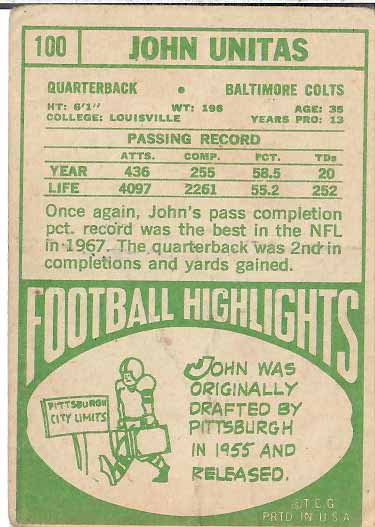 1968 John Unitas