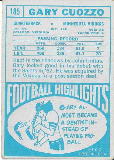 1968 Gary Cuozzo