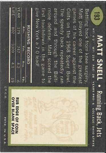 1969 Matt Snell