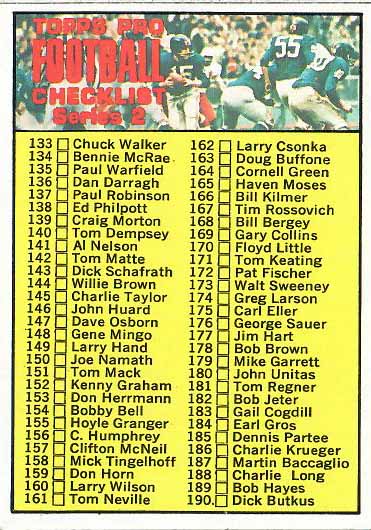 1970 2nd series Checklist 2