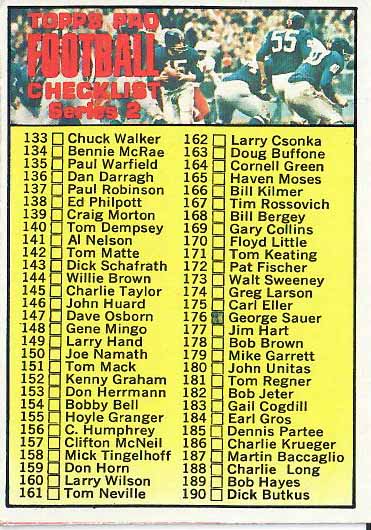 1970 2nd series Checklist 2