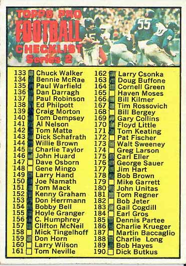 1970 2nd series Checklist 2