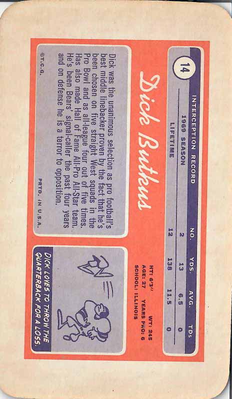 1970 Dick Butkus