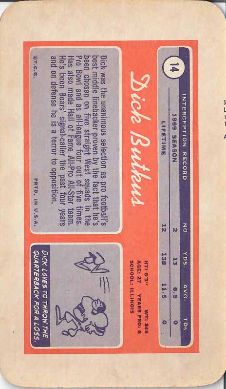 1970 Dick Butkus