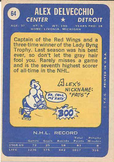 1969 Alex Delvecchio